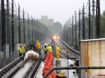 viaduct work in the rain